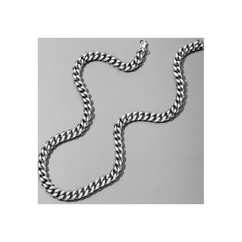 Collier Chaine en acier inoxydable 50 cm x 8m/m argent.