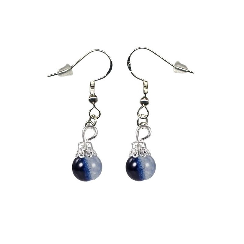 Boucles d'oreilles couleur Bleu foncé