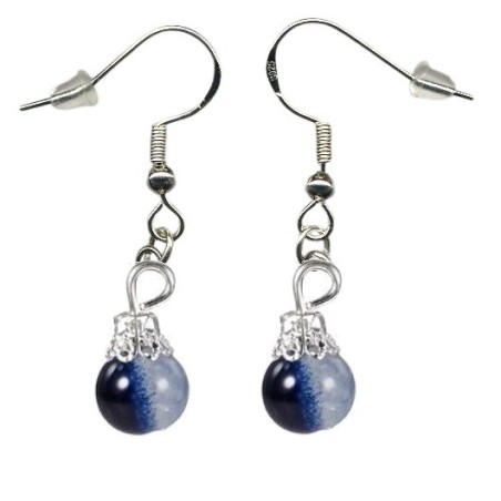 Boucles d'oreilles couleur Bleu foncé