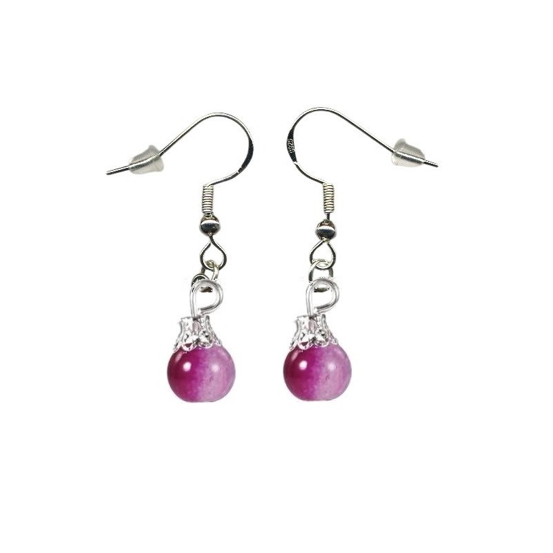 Boucles d'oreilles couleur Rose-Violet