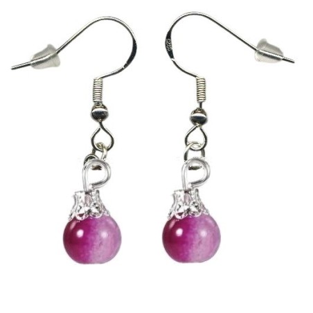 Boucles d'oreilles couleur Rose-Violet