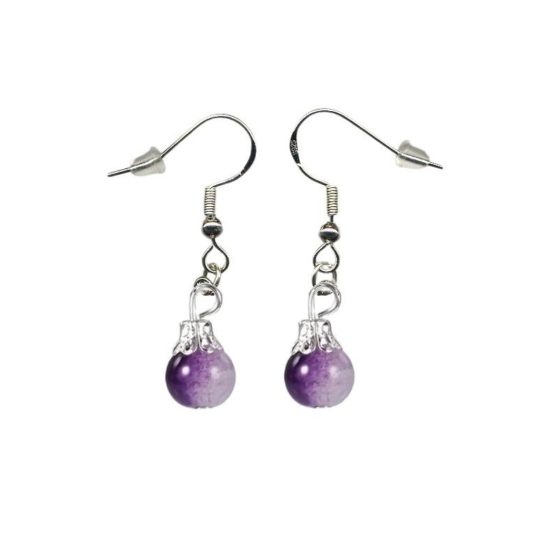 Boucles d'oreilles couleur Violet