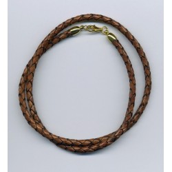 0-Collier-cuir tressé-4mmx50-marron vieilli