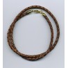 0-Collier-cuir tressé-4mmx50-marron vieilli