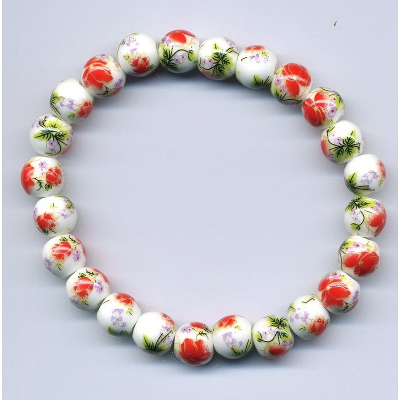 Bracelet perles Porcelaine (12)