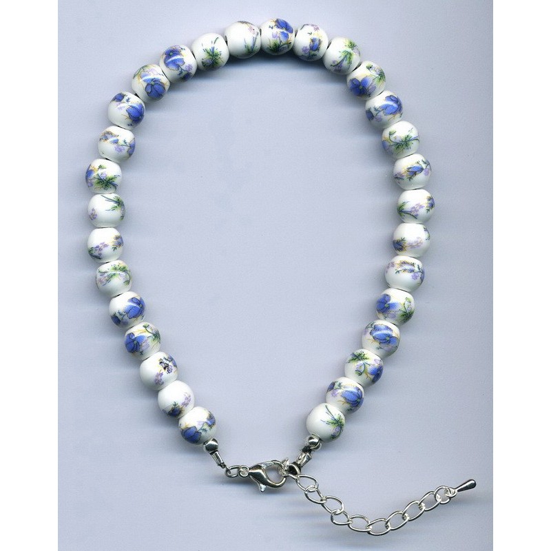 Collier ras de cou Perles Porcelaine (17)