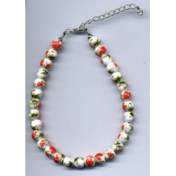 Collier ras de cou Perles Porcelaine (19)