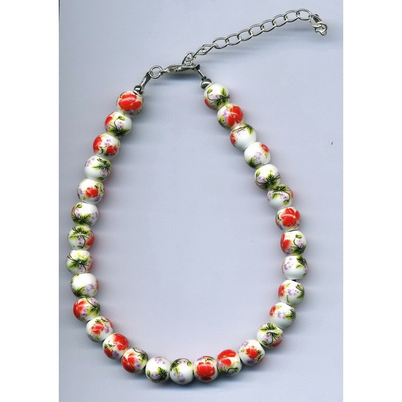 Collier ras de cou Perles Porcelaine (19)