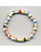 Collier ou Bracelet Perles Porcelaine.